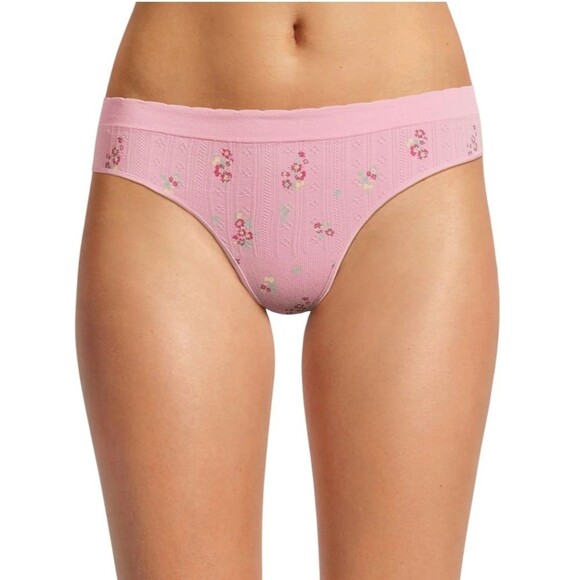 No Boundaries Seamless Pointelle Thong Panties,  2 2-Pack Size XXXL(21) - Picture 3 of 10